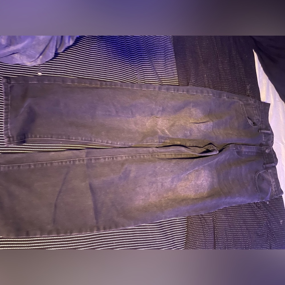 over size skate board jeans and over size flair suede pants